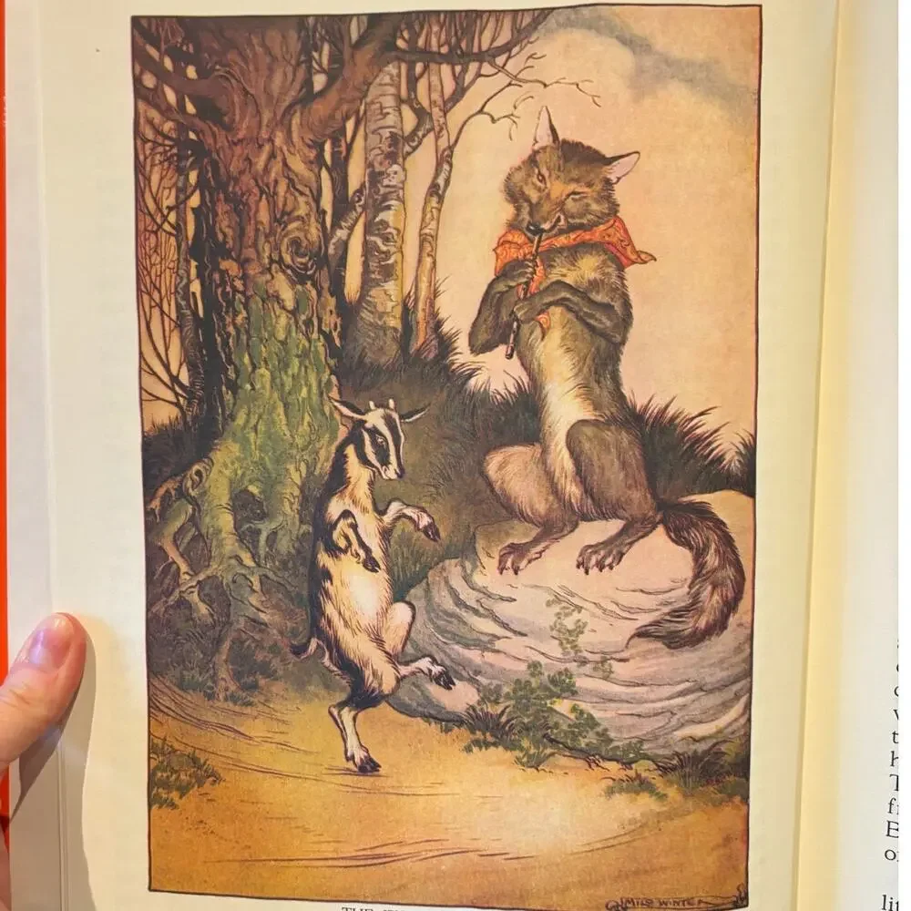 Vintage 1990's (?) The Aesop for Children Book w/Pictures by Milo Winter, HC